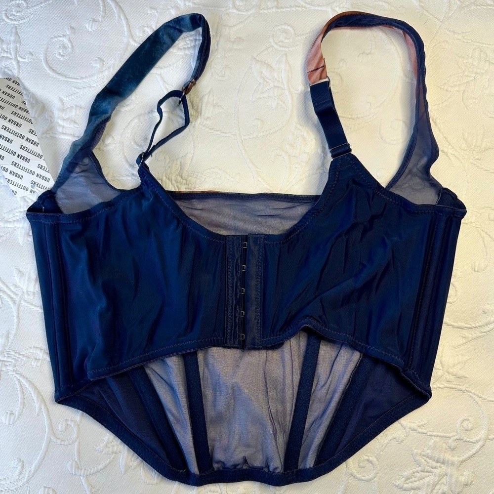 Urban Outfitters Out From Under Love Struck Renaissance‎ Print Corset Top Size L - Picture 3 of 9